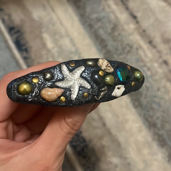 Boho Coastal Seaside Mermaid Hair Jewelry Barette - Picture 4 of 7